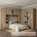 Ver imagem 6 de Guarda Roupa Casal Modulado 4 Peças 12 Portas 5 Gavetas com Espelho e Cabeceira 100% MDF Smart Cinam