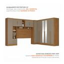 Ver imagem 5 de Guarda Roupa Casal Modulado 4 Peças 12 Portas 5 Gavetas com Espelho e Cabeceira 100% MDF Smart Cinam