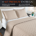 Ver imagem 2 de Conjunto Cama Casal King Size Agata Bordada 200 Fios Super Elegante:avela