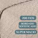 Ver imagem 3 de Conjunto Cama Casal King Size Agata Bordada 200 Fios Super Elegante:avela