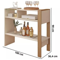 Aparador Mdf/mdp Sala Estar Versátil Moderno C/vidro:off-white-lamina Mel - 5