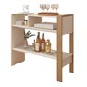 Aparador Mdf/mdp Sala Estar Versátil Moderno C/vidro:off-white-lamina Mel - 1