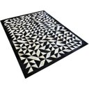 Ver imagem 2 de Tapete de Couro Preto Branco Triângulos 1,50x2,00 com Bordas