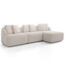 Ver imagem 5 de Sofá 3 Lugares com Chaise Direito Sala Living 248cm Arlo F04 Bouclê Bege - Lyam Decor