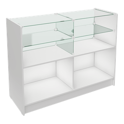 Balcão De MDF Com Vidro Para Loja 125x95x45 cm Comac - Branco - 2