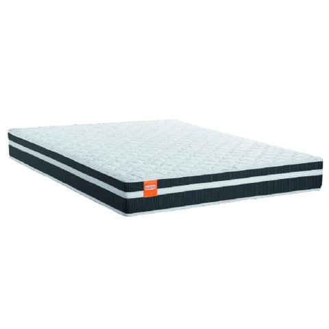 Colchão Casal Queen Molas Qatar 158x198x22cm Branco / Preto - Suporta até 200 Kg por Pessoa
