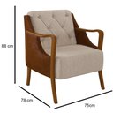 Ver imagem 3 de Kit Namoradeira 135cm e 2 Poltronas Decorativas Capitonê Lapa M22 PU Camel/Linho Cru - Mpozenato