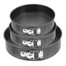 Assadeiras Fundo Removível Para Bolo 3 Peças Elite Imports Preto - 3