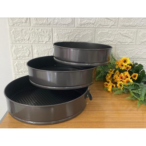 Assadeiras Fundo Removível para Bolo 3 Peças Elite Imports Preto