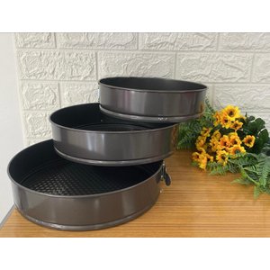 Assadeiras Fundo Removível Para Bolo 3 Peças Elite Imports Preto