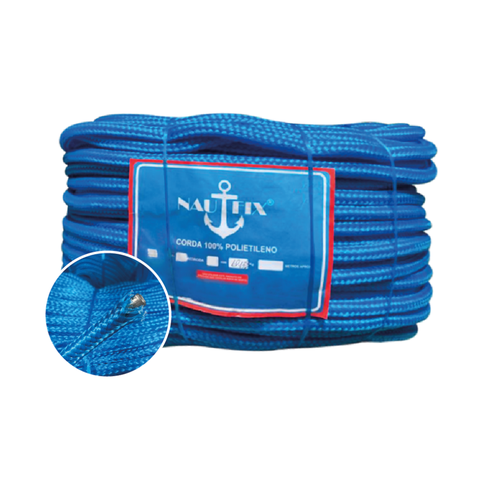 Corda Trançada Pe Virgem S/alma C/aprox.520 Metros - Azul 3mm