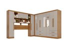 Ver imagem 2 de Guarda-Roupa Casal Modulado Canto com Espelho 11 Portas 4 Gavetas Multimóveis Cinamomo/Off White