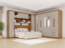 Ver imagem 1 de Guarda-Roupa Casal Modulado Canto com Espelho 11 Portas 4 Gavetas Multimóveis Cinamomo/Off White