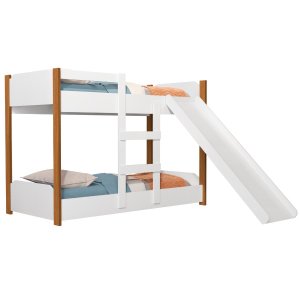 Beliche Flora Infantil com Escorregador Cor Branco com Nature