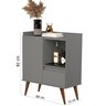 Buffet Status Retro 2 Portas Com Pés Palito - Cinza - Pro Decor - 5