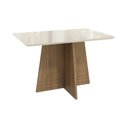 Ver mais imagens de Conjunto: Mesa Sala Jantar Lótus Tampo Madeirado C/ Vidro 80x120cm e 4 Cadeiras 2cad129 Nogueira/