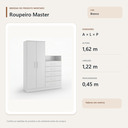 Ver imagem 4 de Guarda Roupa Master 2 Portas 5 Gavetas com Nicho Branco Formimóveis