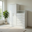 Ver imagem 2 de Guarda Roupa Master 2 Portas 5 Gavetas com Nicho Branco Formimóveis