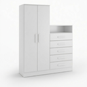 Ver imagem 1 de Guarda Roupa Master 2 Portas 5 Gavetas com Nicho Branco Formimóveis