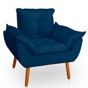 Ver imagem 4 de Kit 2 Poltrona Opala Azul Marinho Suede Decorativa para Sala Escritório Biselos-Decor