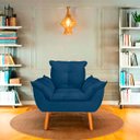 Ver imagem 2 de Kit 2 Poltrona Opala Azul Marinho Suede Decorativa para Sala Escritório Biselos-Decor