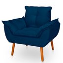 Ver imagem 5 de Kit 2 Poltrona Opala Azul Marinho Suede Decorativa para Sala Escritório Biselos-Decor