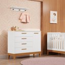 Ver imagem 1 de Cômoda Sapateira para Quarto de Bebê Flip Branco/Fosco