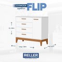 Ver imagem 3 de Cômoda Sapateira para Quarto de Bebê Flip Branco/Fosco