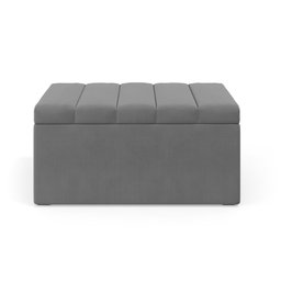 Calçadeira Baú Navi 90 para Cama de Solteiro N-023 Veludo Cinza Claro Aradecor - 2