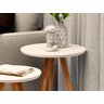 Mesa de Centro Redonda para Sala Sofa Decoração Moveis Off White - 3