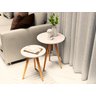 Mesa de Centro Redonda para Sala Sofa Decoração Moveis Off White - 4