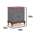 Ver imagem 2 de Balcão Linz com Pés Luis Xv 2 Portas 1 Gaveta 99 X 90 X 45 Cm (a X L X P) - Cor Cinza Escuro/imbuia