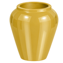 Ver imagem 1 de Vaso de Fibra de Vidro Bali U 71cm Vitrificado Grande Ouro