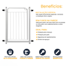 Portão Pet Grade Proteção 80cm Branco Criança Bebê Cachorro Cão sem Extensor Itagold - 5