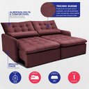 Ver imagem 3 de Sofá sem Caixa Retrátil 1,80m Softgel Celeste Velusoft Vinho Cama Inbox