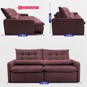 Ver imagem 4 de Sofá sem Caixa Retrátil 1,80m Softgel Celeste Velusoft Vinho Cama Inbox