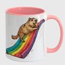 Caneca Branca com Interna Rosa Y4 Capivara Escorregador - 1