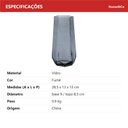 Ver imagem 6 de Vaso Decorativo de Vidro Fumê 28x10x10cm Enfeite Sala Mesa Estante Aparador