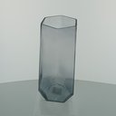 Ver imagem 2 de Vaso Decorativo de Vidro Fumê 28x10x10cm Enfeite Sala Mesa Estante Aparador