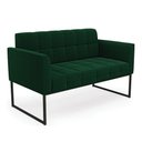 Ver imagem 1 de Sofá Namoradeira 2 Lugares Industrial Preto Elisa Bouclê Verde D03 - D'Rossi
