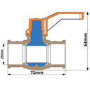 Ver imagem 3 de Registro de Esfera Solda com Alavanca Pvc Tamanho 25mm Cor Azul Irriga Durín