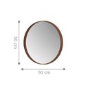 Ver imagem 2 de Espelho Decorativo Mérida Redondo 50cm Moldura Tecido Sintético Castanho Bechara Móveis