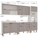Ver imagem 3 de Cozinha Completa Modulada 5 Peças 100% MDF Iluminata Cinza/Branco/Fendi
