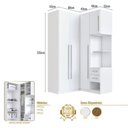 Ver imagem 3 de Guarda Roupa Modulado 100% MDF 3 Peças com Mesa de Cabeceira Esquerda 4 Portas e 2 Gavetas Integrato