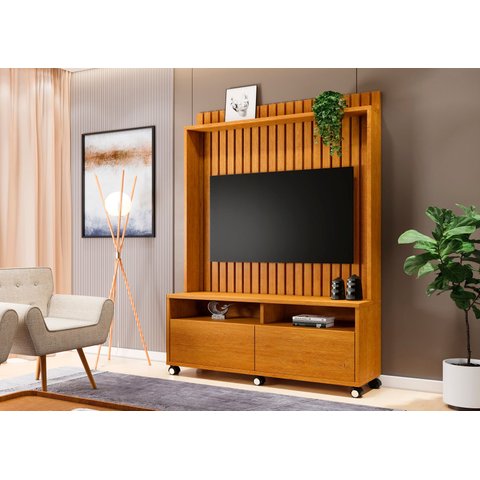 Estante Home Estilos Tv até 55 Pol 2 Pt -ripado -carmolar:nature