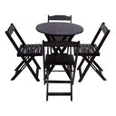 Ver imagem 1 de Conjunto de Mesa Dobravel com 4 Cadeiras Tampo Redondo 70x70