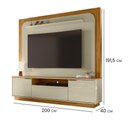 Ver imagem 4 de Home Theater Nilo 200cm MDP com Gaveta Telescópica Cumaru e Opala Pallazio