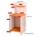Ver imagem 6 de Mesa Cabeceira Porta Objetos Prateleira Mesinha Lateral Decoração Quarto Off White/cinamomo - Rpm