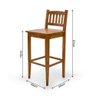 Kit 3 Banquetas Gourmet Rústica para Restaurantes em Madeira Maciça Bh - Natural - Bege - 5