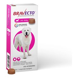 Antipulgas Bravecto Cachorro Cães 40kg a 56kg Msd Anti Pulga - Rosa - 1